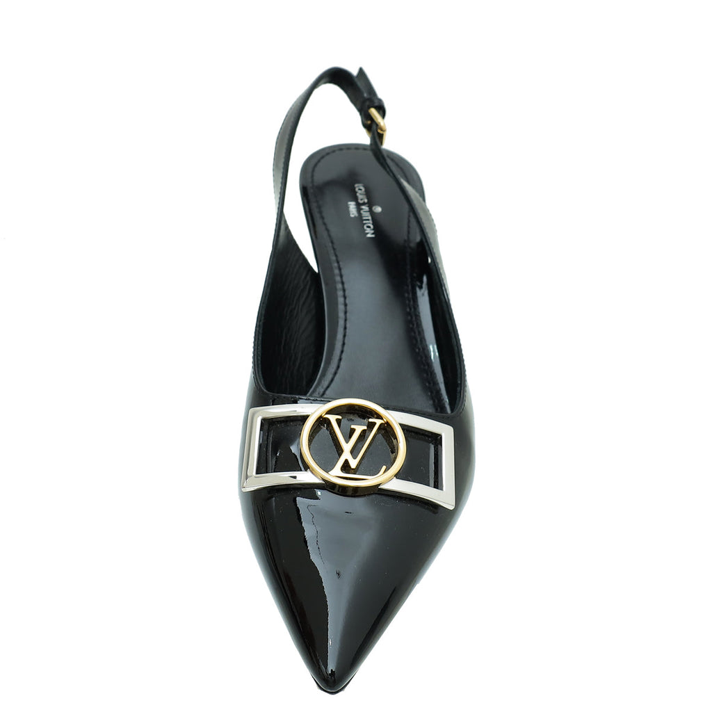 Louis Vuitton Black Vernis Insider Slingback Pump 37