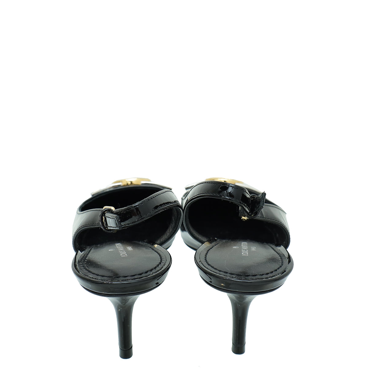 Louis Vuitton Black Vernis Insider Slingback Pump 37