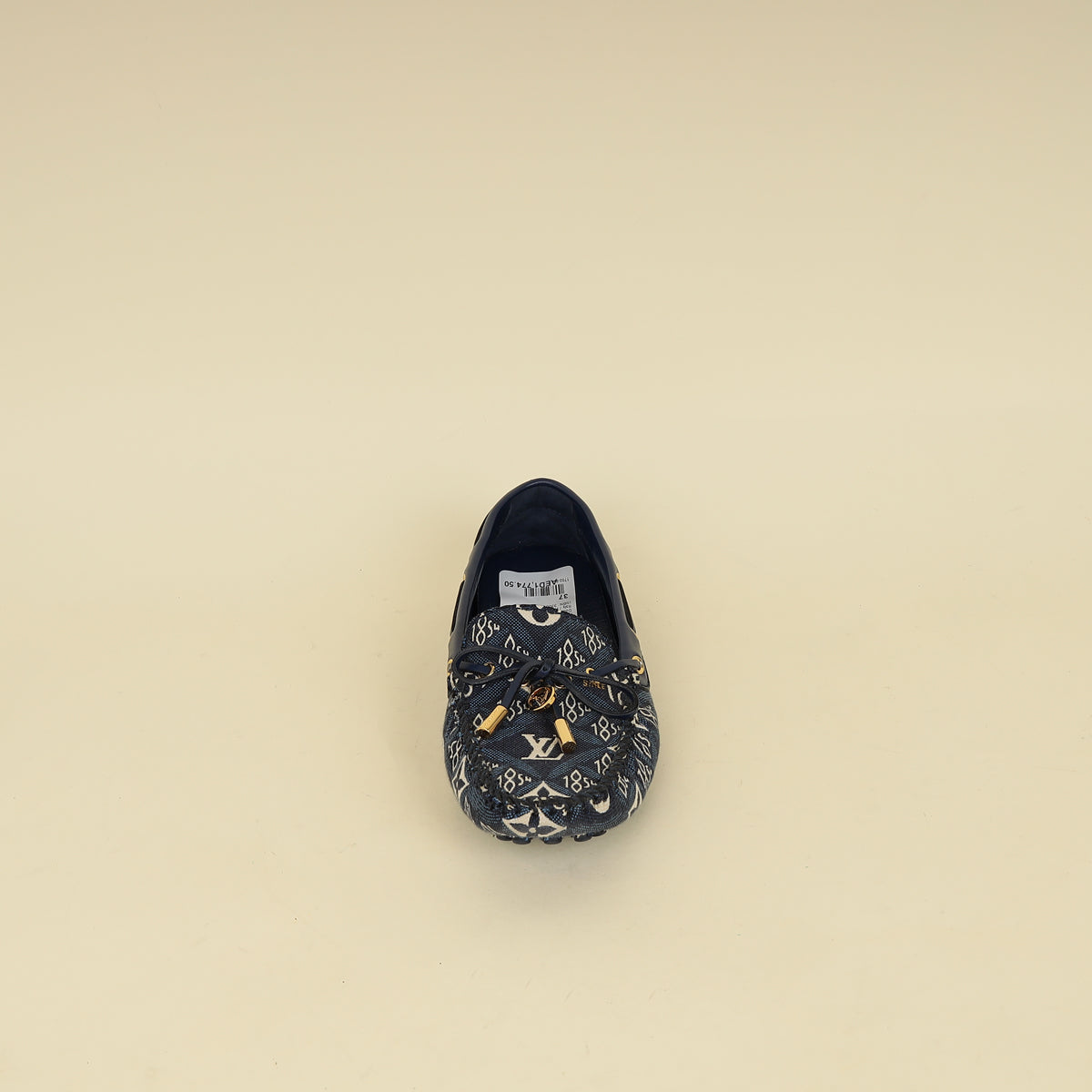 Louis Vuitton Navy Blue Jacquard Since 1854 Gloria Loafers 37