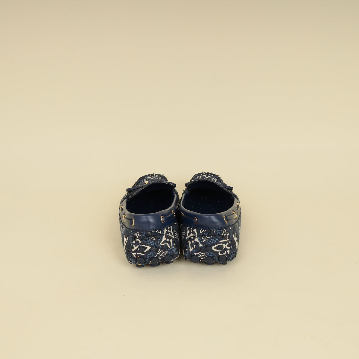 Louis Vuitton Navy Blue Jacquard Since 1854 Gloria Loafers 37