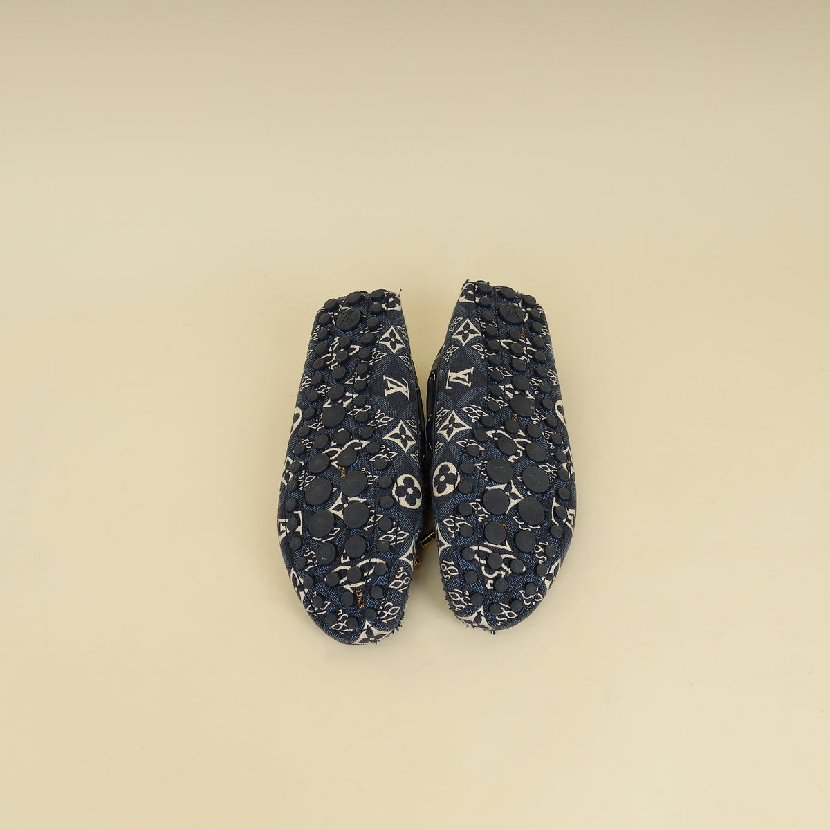 Louis Vuitton Navy Blue Jacquard Since 1854 Gloria Loafers 37
