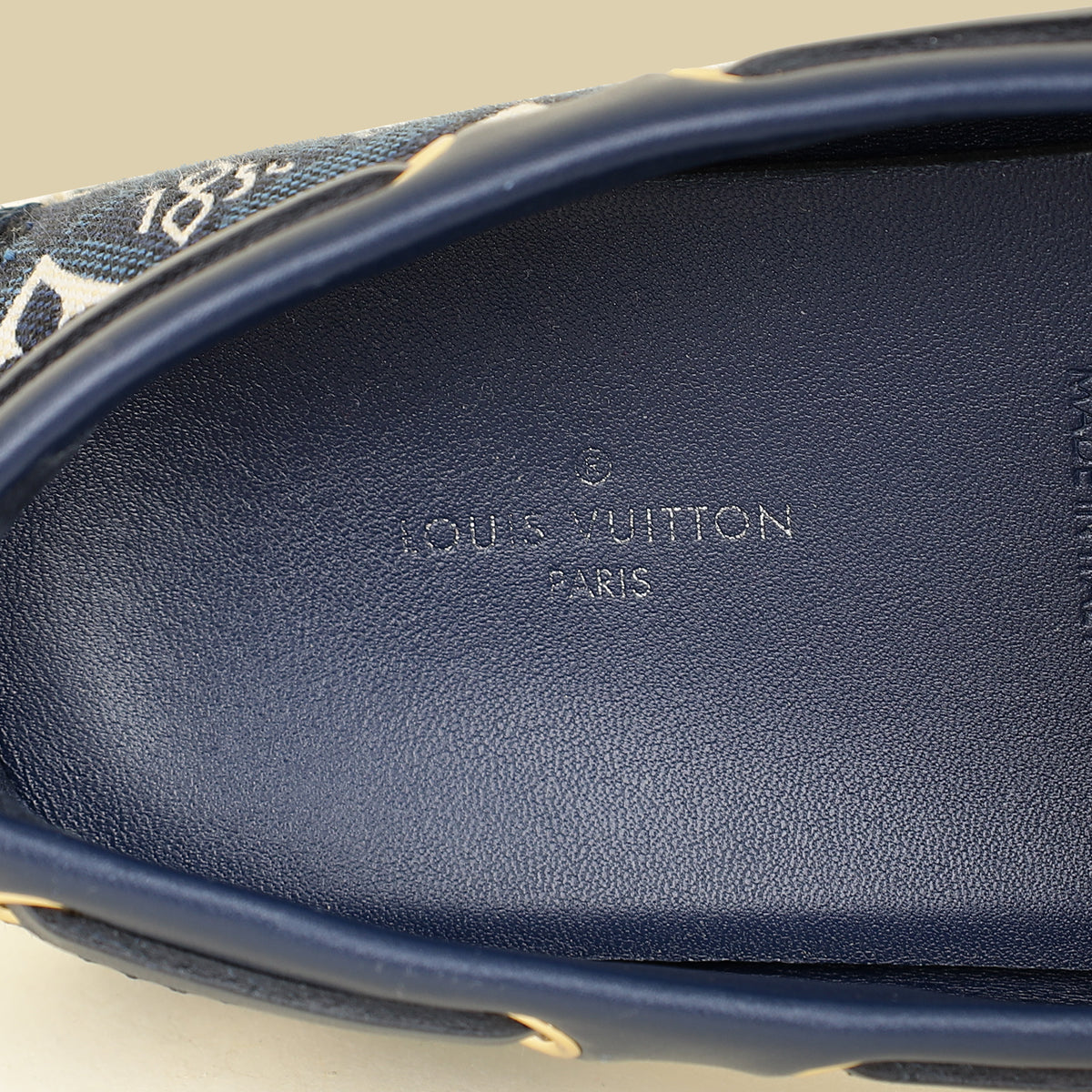 Louis Vuitton Navy Blue Jacquard Since 1854 Gloria Loafers 37