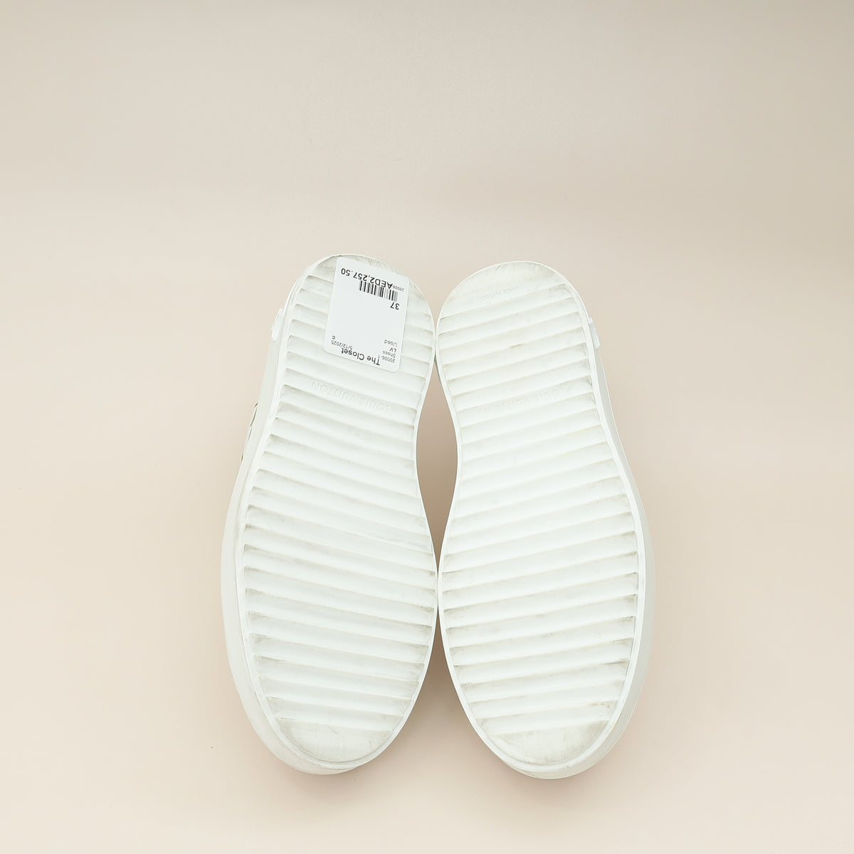 Louis Vuitton Bicolor Monogram Embossed Time Out Sneaker 37