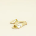 Louis Vuitton Metallic Gold Monogram Revival Flat Mules 37