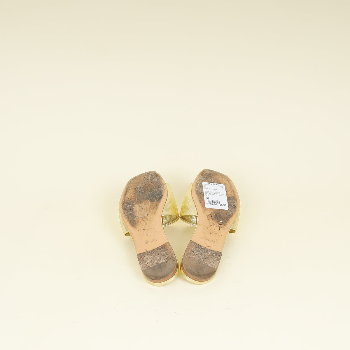 Louis Vuitton Metallic Gold Monogram Revival Flat Mules 37