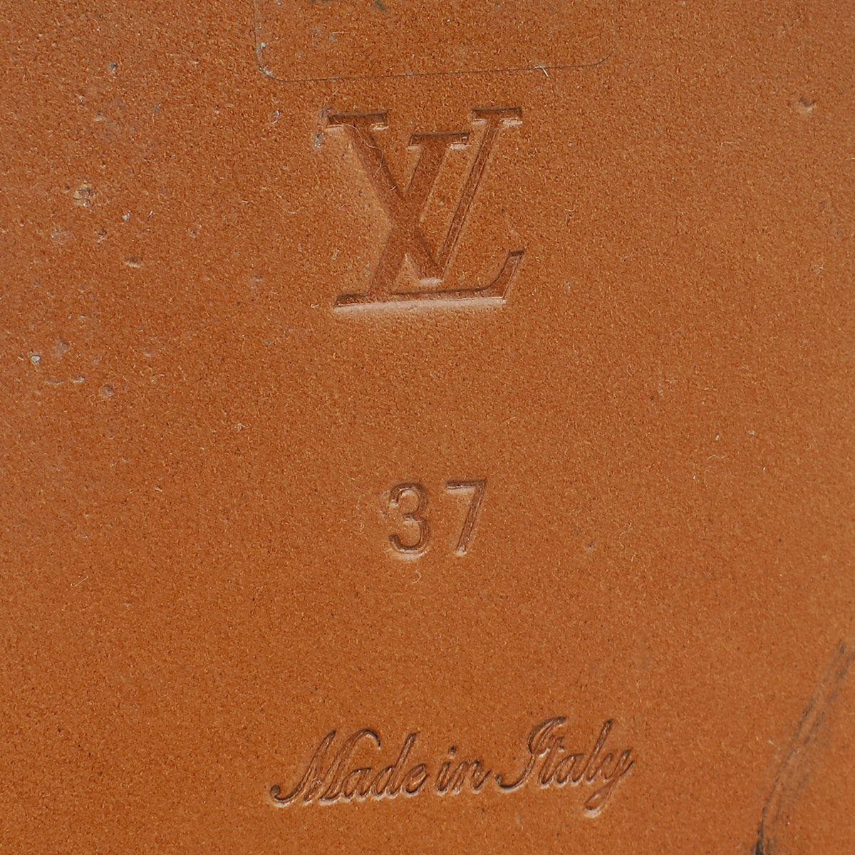 Louis Vuitton Nude Pink Monogram Embossed Revival Flat Mules 37