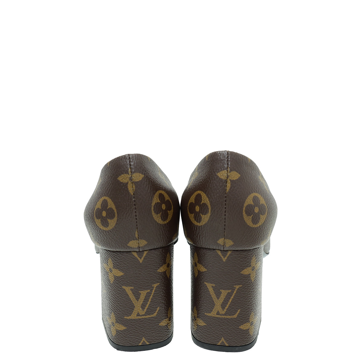 Louis Vuitton Monogram Madeleine Block Heel Pump 37