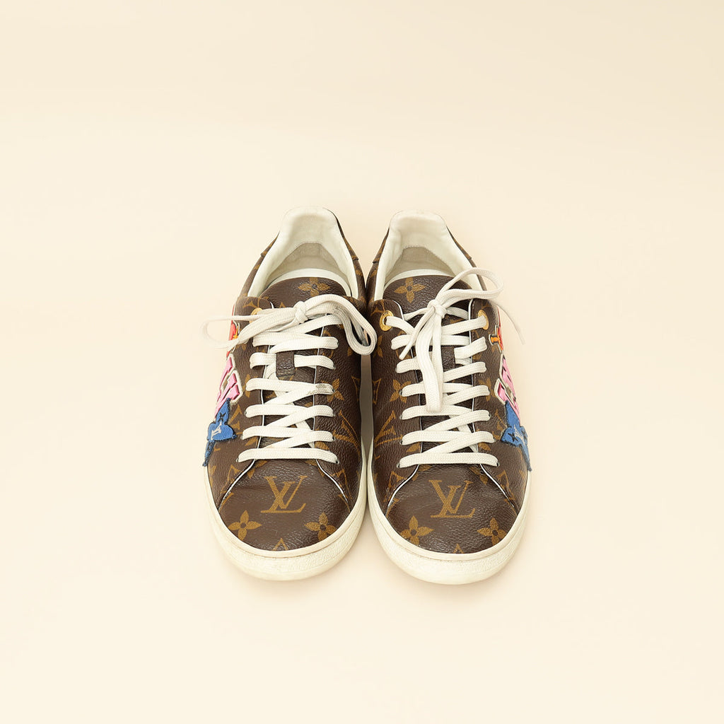 Louis Vuitton Brown Monogram Heart Sneakers 38.5