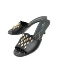 Louis Vuitton Black Studded Slide Sandals 38.5