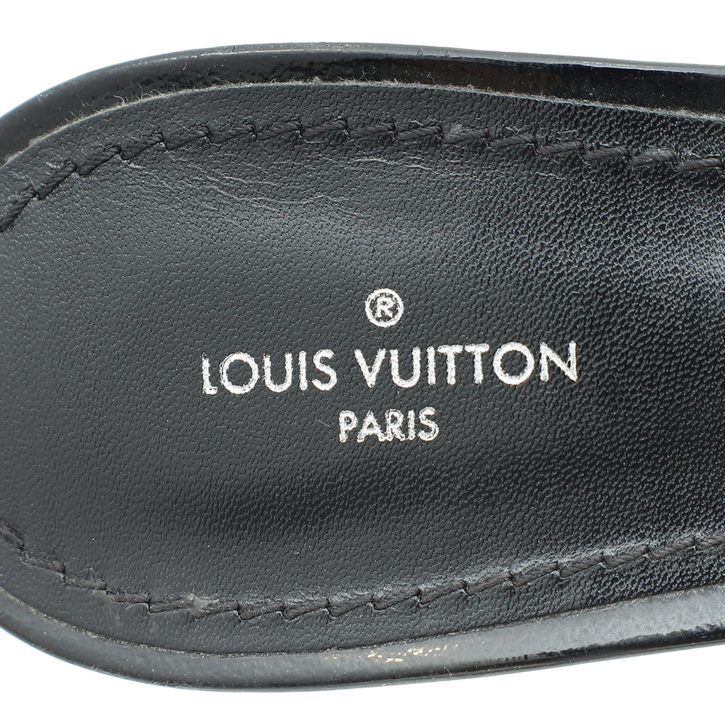 Louis Vuitton Black Studded Slide Sandals 38.5