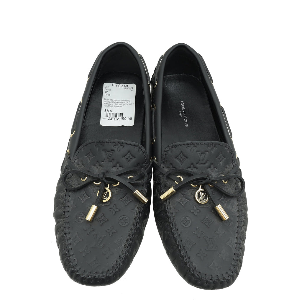 Louis Vuitton Black Gloria Flat Loafers 38.5