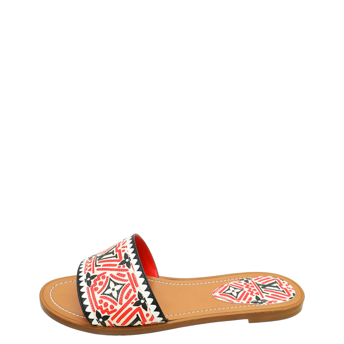 Louis Vuitton Multicolor/Tan Crafty Lock It Flat Mule 38