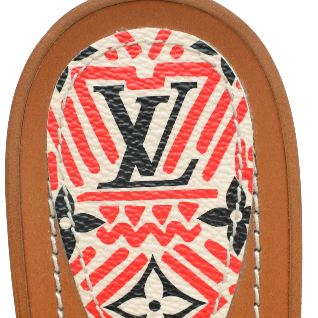 Louis Vuitton Multicolor/Tan Crafty Lock It Flat Mule 38