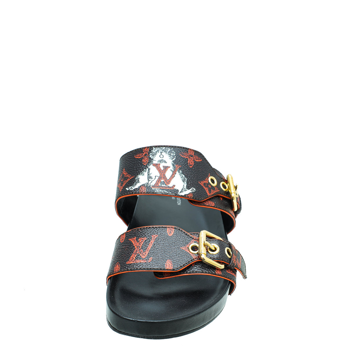 Louis Vuitton Bicolor Catogram Bom Dia Flat Mules 38