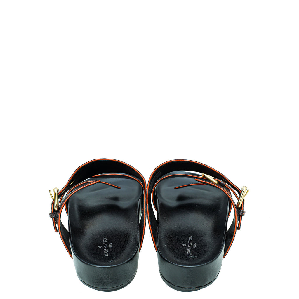 Louis Vuitton Bicolor Catogram Bom Dia Flat Mules 38