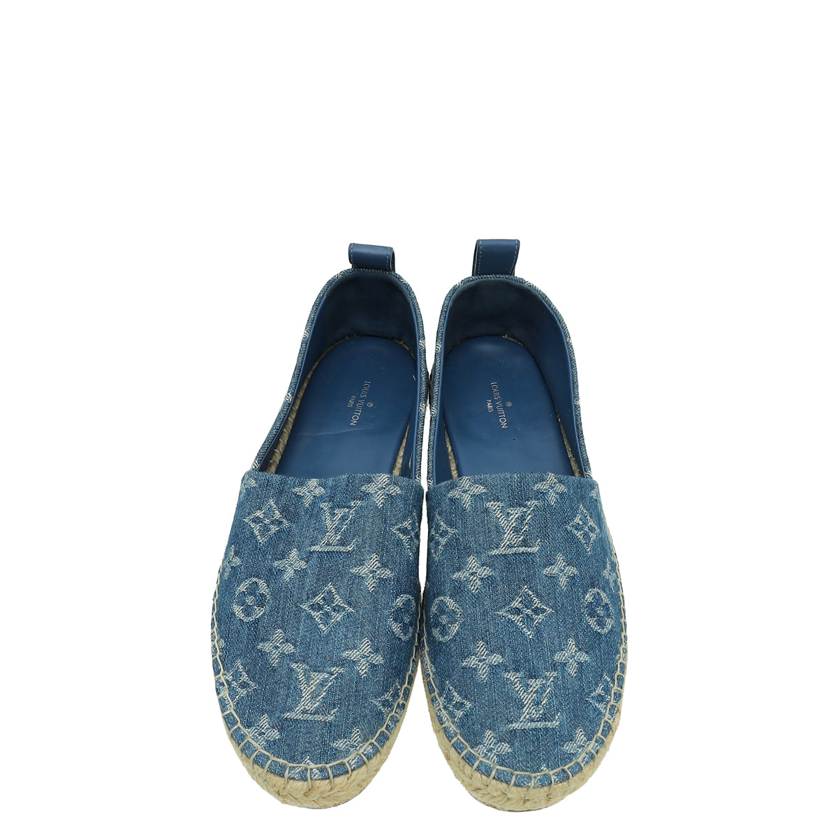 Louis Vuitton Blue Monogram Denim Starboard Espadrille Flats 38