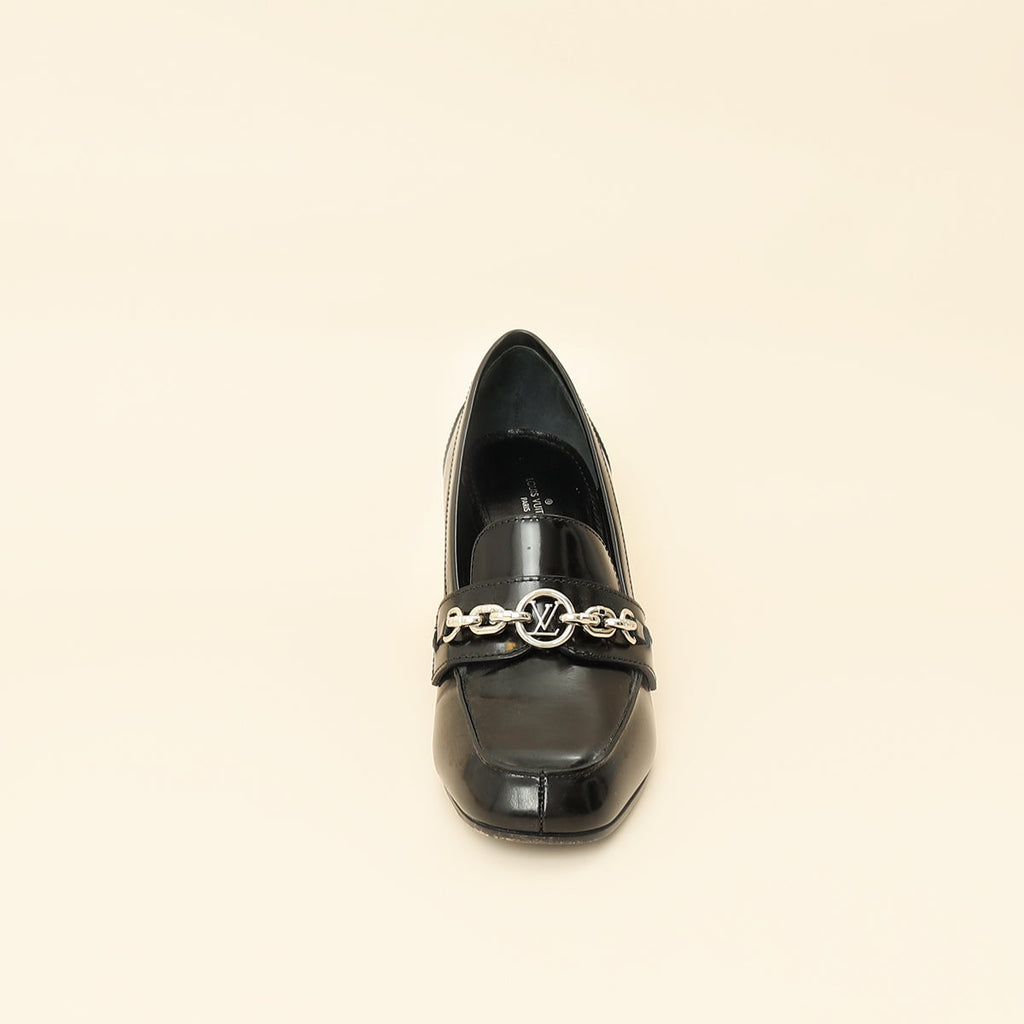 Louis Vuitton Black Chain Heel Loafer 38