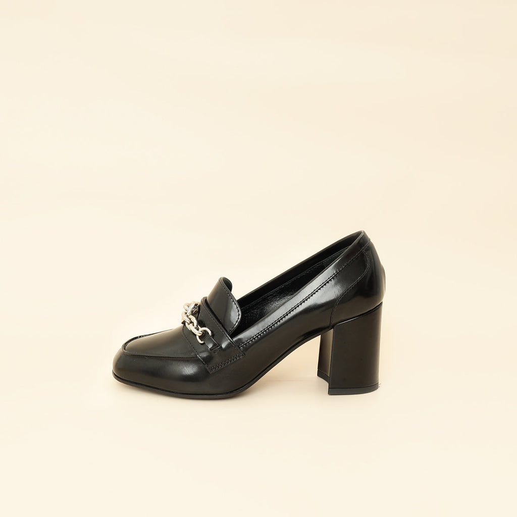 Louis Vuitton Black Chain Heel Loafer 38