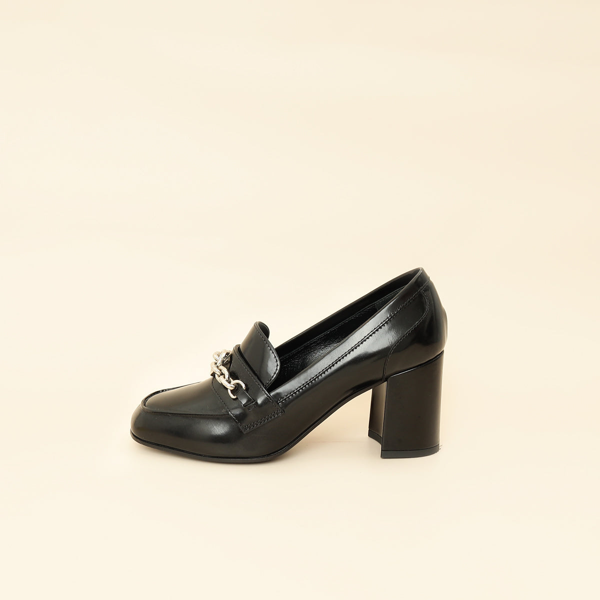 Louis Vuitton Black Chain Heel Loafer 38