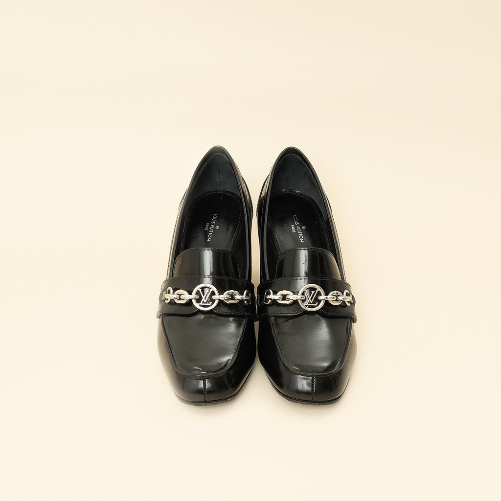 Louis Vuitton Black Chain Heel Loafer 38