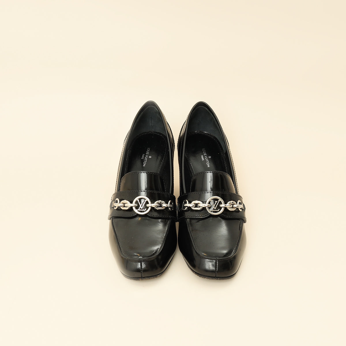 Louis Vuitton Black Chain Heel Loafer 38