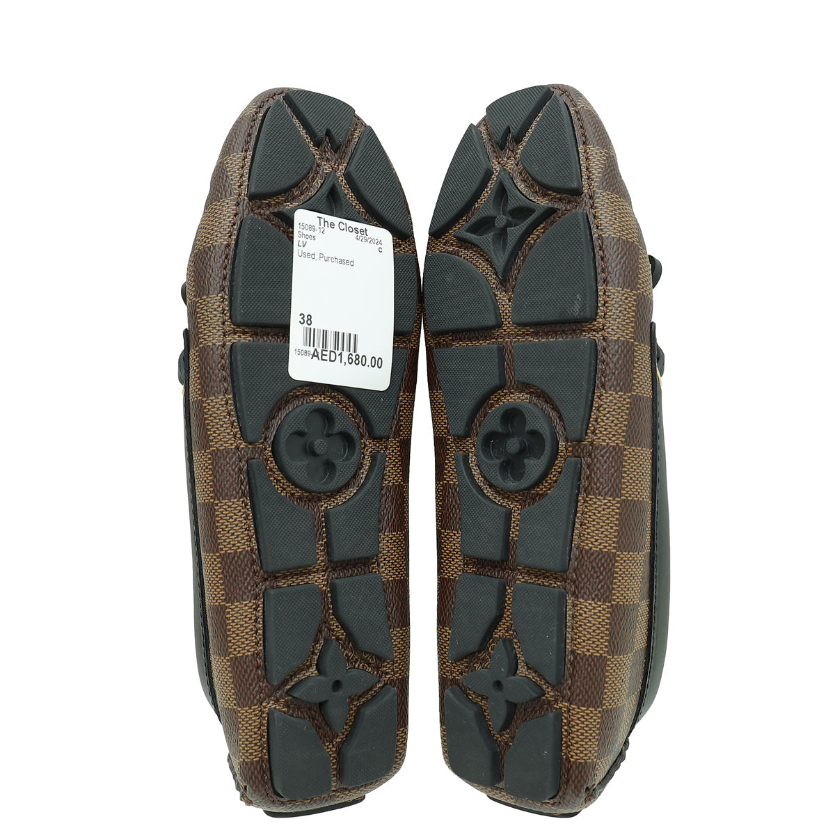 Louis Vuitton Damier Ebene Driver Moccasin Loafer 38