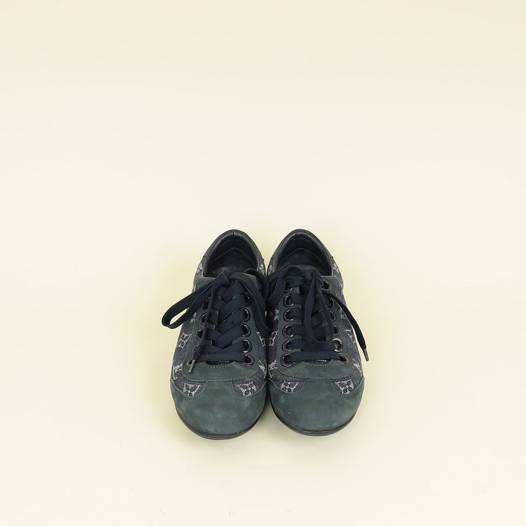 Louis Vuitton Blue Monogram Denim Sneaker 38