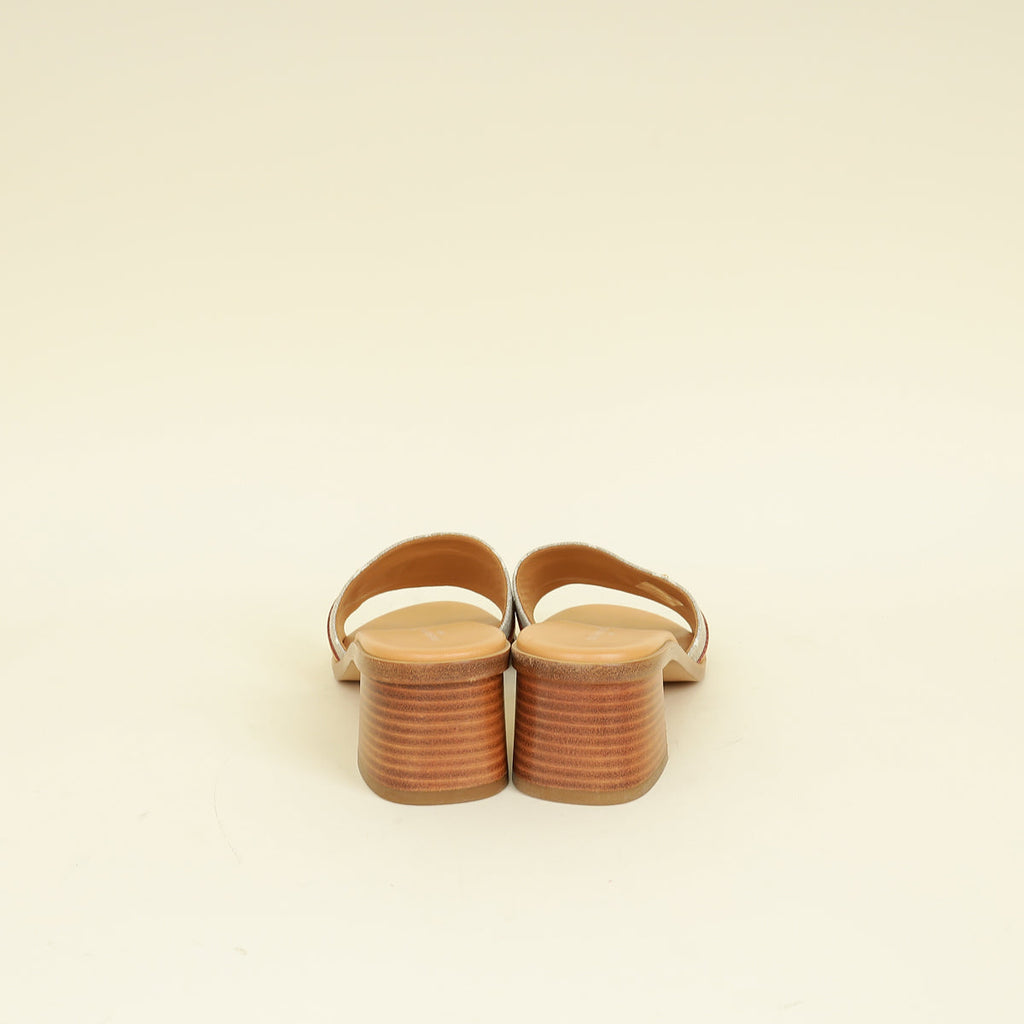 Louis Vuitton Metallic Beige Lock It Mule 38