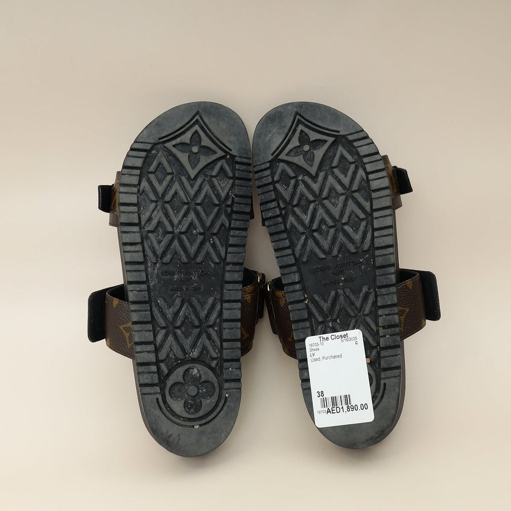 Louis Vuitton Monogram Bom Dia Flat Mules 38