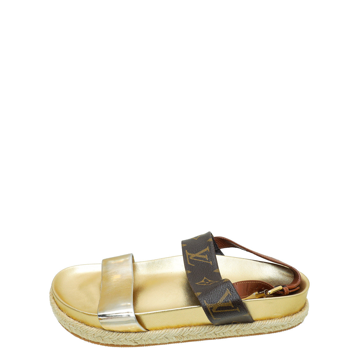 Louis Vuitton Monogram Metallic Gold Odyssey Sandal 38