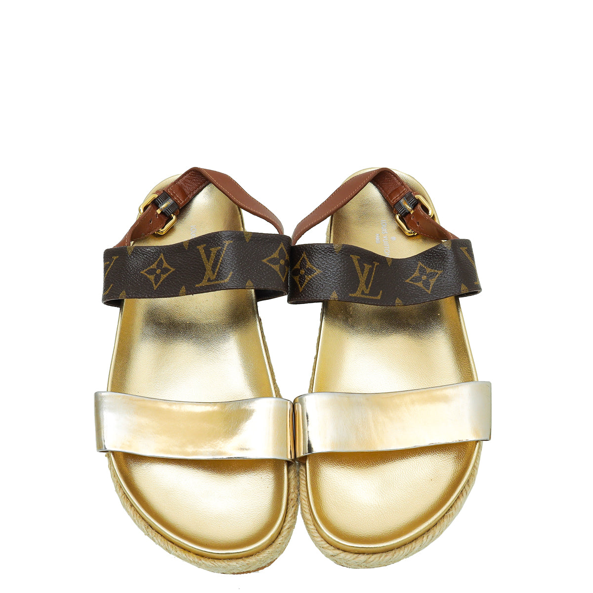 Louis Vuitton Monogram Metallic Gold Odyssey Sandal 38