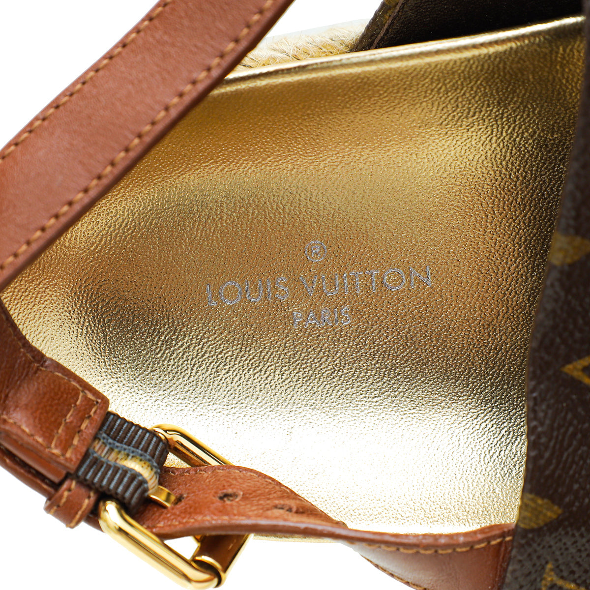 Louis Vuitton Monogram Metallic Gold Odyssey Sandal 38