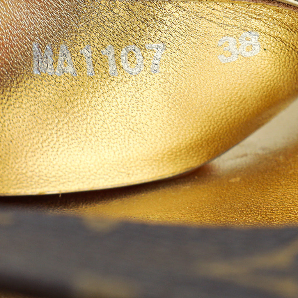 Louis Vuitton Monogram Metallic Gold Odyssey Sandal 38