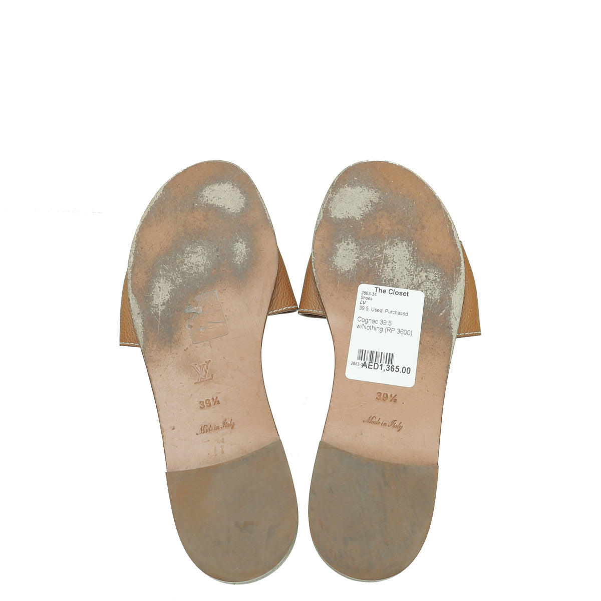 Louis Vuitton Cognac Lock It Flat Mule 39.5