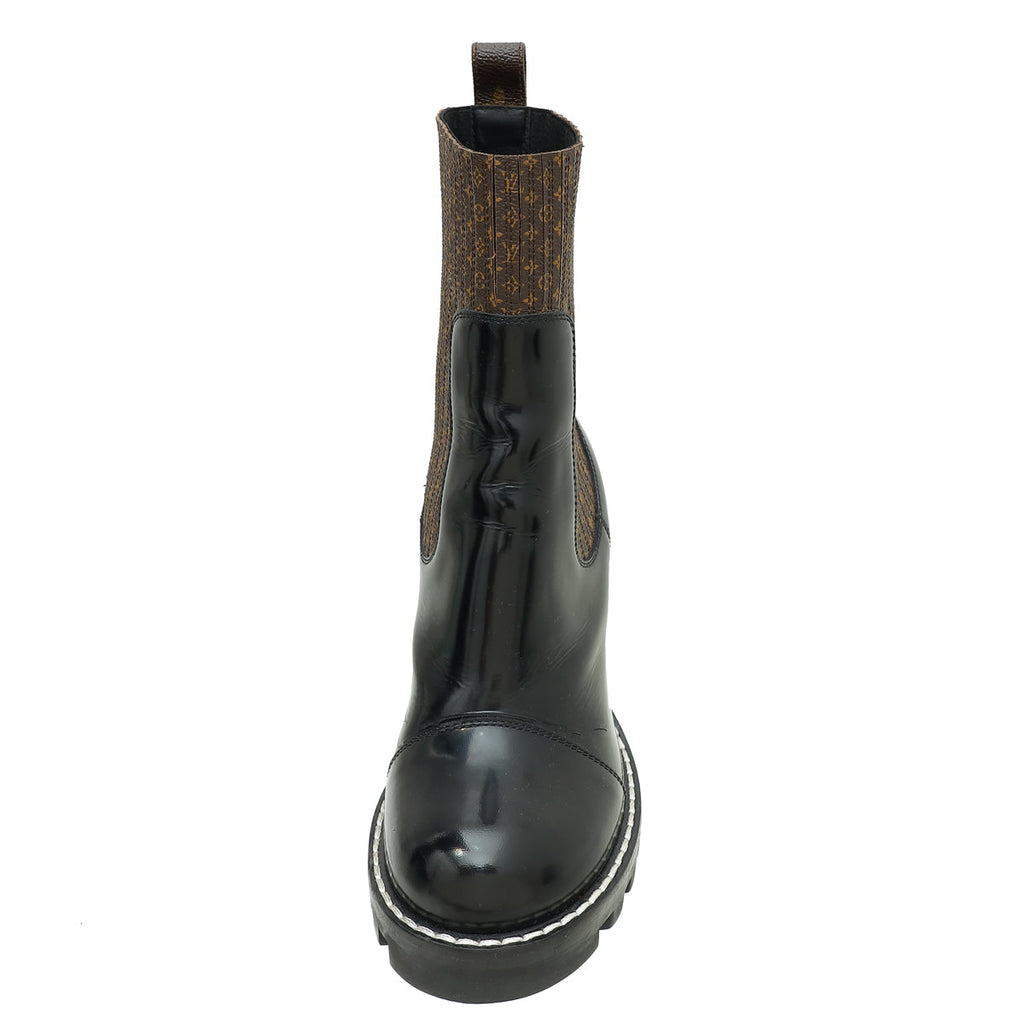 Louis Vuitton Monogram Black Nano Ankle Star Trail Boots 39