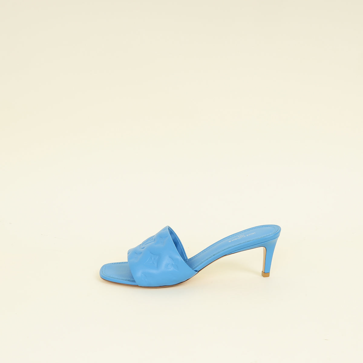 Louis Vuitton Royal Blue Monogram Embossed Revival Mules 39