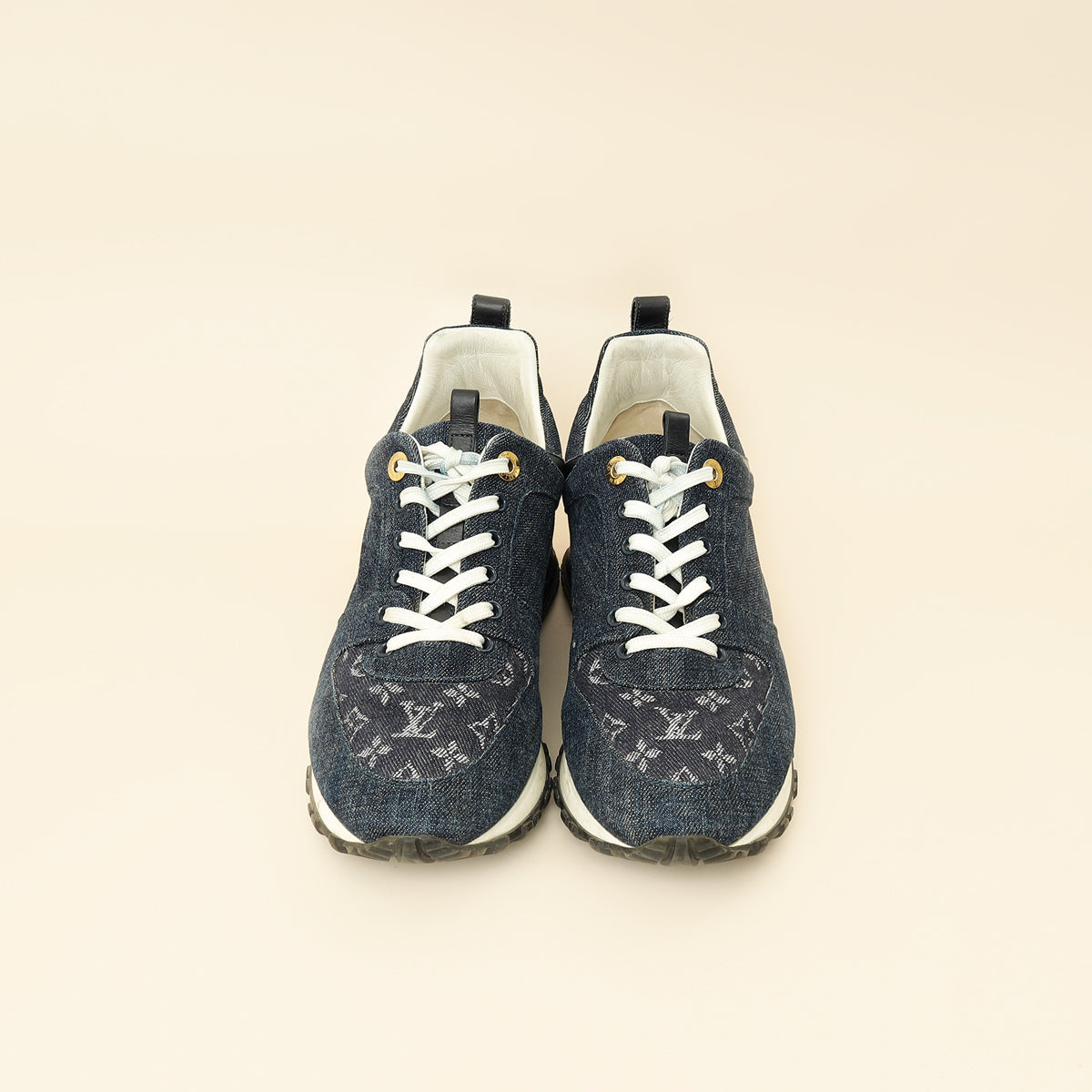 Louis Vuitton Navy Blue Monogram Denim Run Away Sneaker 39