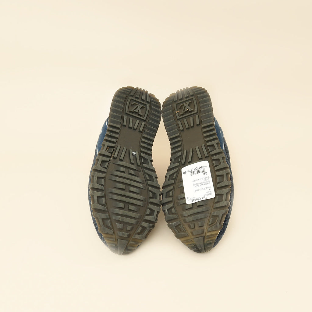 Louis Vuitton Navy Blue Monogram Denim Run Away Sneaker 39