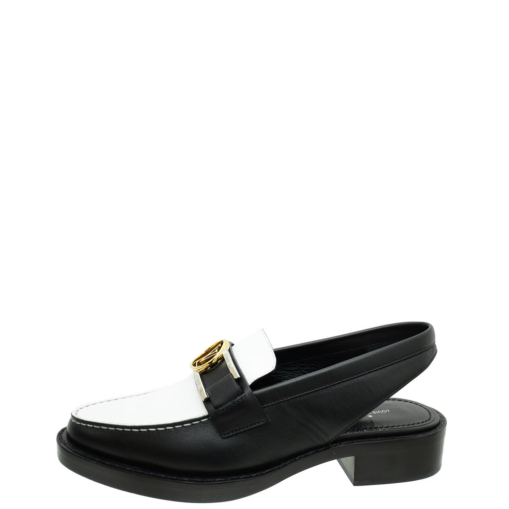 Louis Vuitton Bicolor Academy Slingback Flat Loafer 39