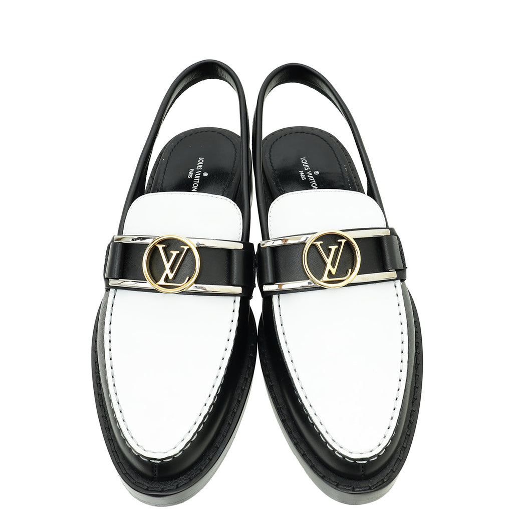 Louis Vuitton Bicolor Academy Slingback Flat Loafer 39