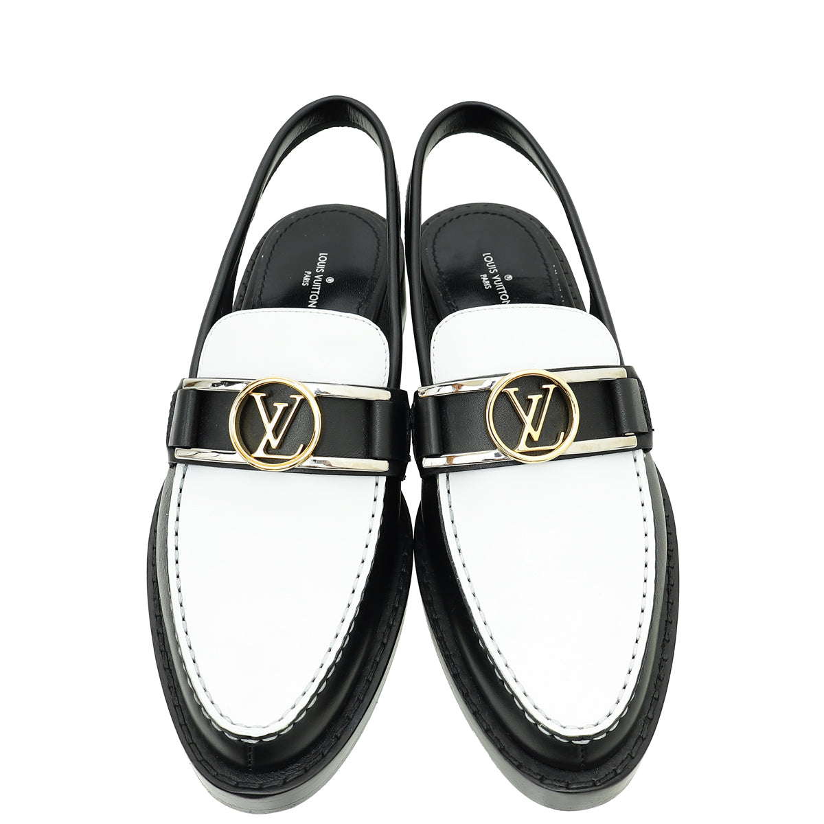 Louis Vuitton Bicolor Academy Slingback Flat Loafer 39