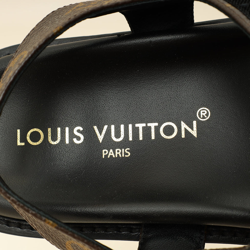 Louis Vuitton Brown Monogram Sunset Comfort Flat Sandal 39