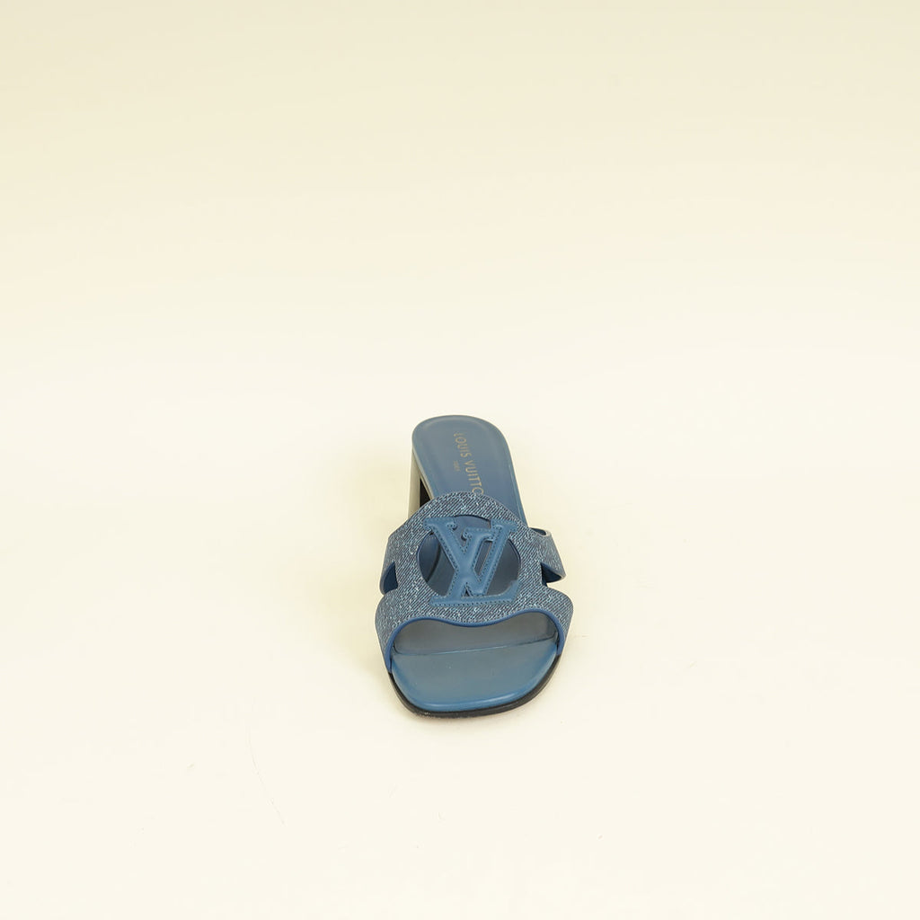 Louis Vuitton Dark Blue Isola Denim Effect Mules 40