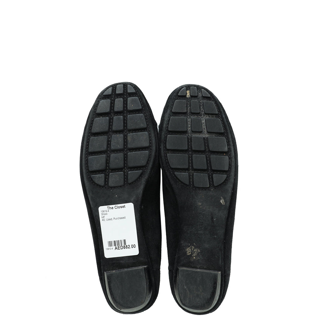 Louis Vuitton Black Suede Monte Carlo Moccasin Loafers 40