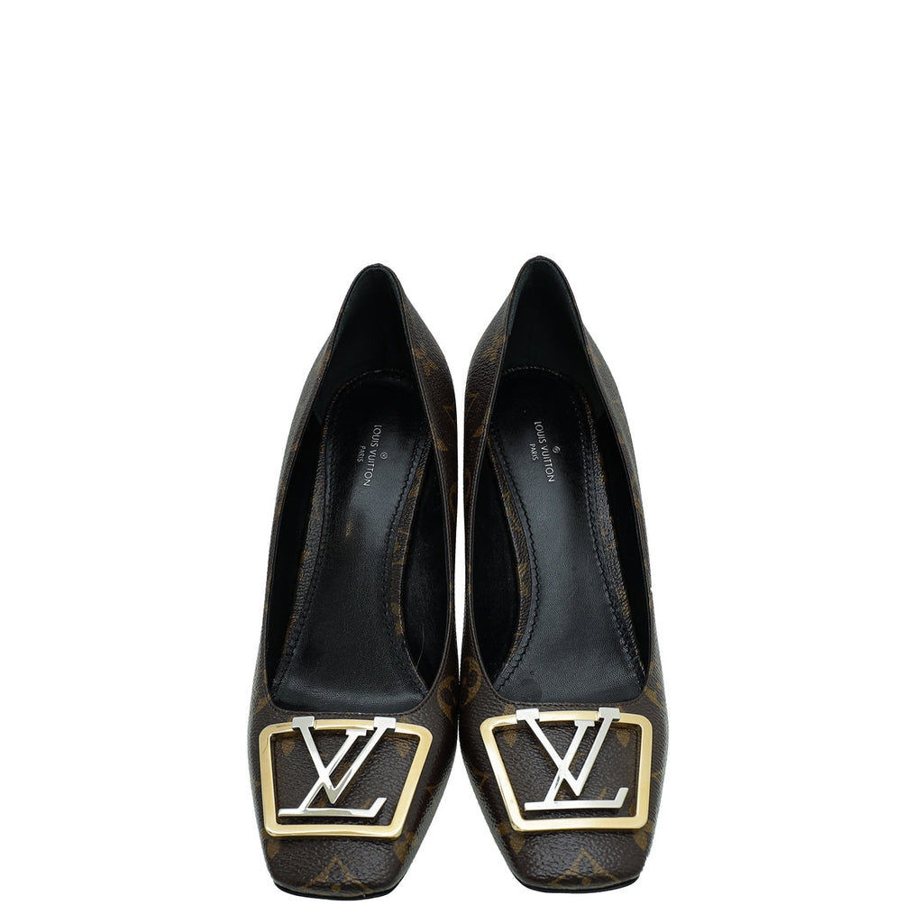 Louis Vuitton Monogram Madeleine Block Heel Pump 40