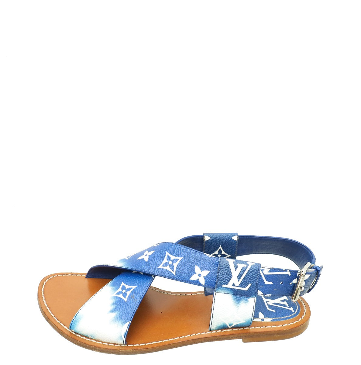 Louis Vuitton Blue Monogram Escale Palma Flat Sandals 40