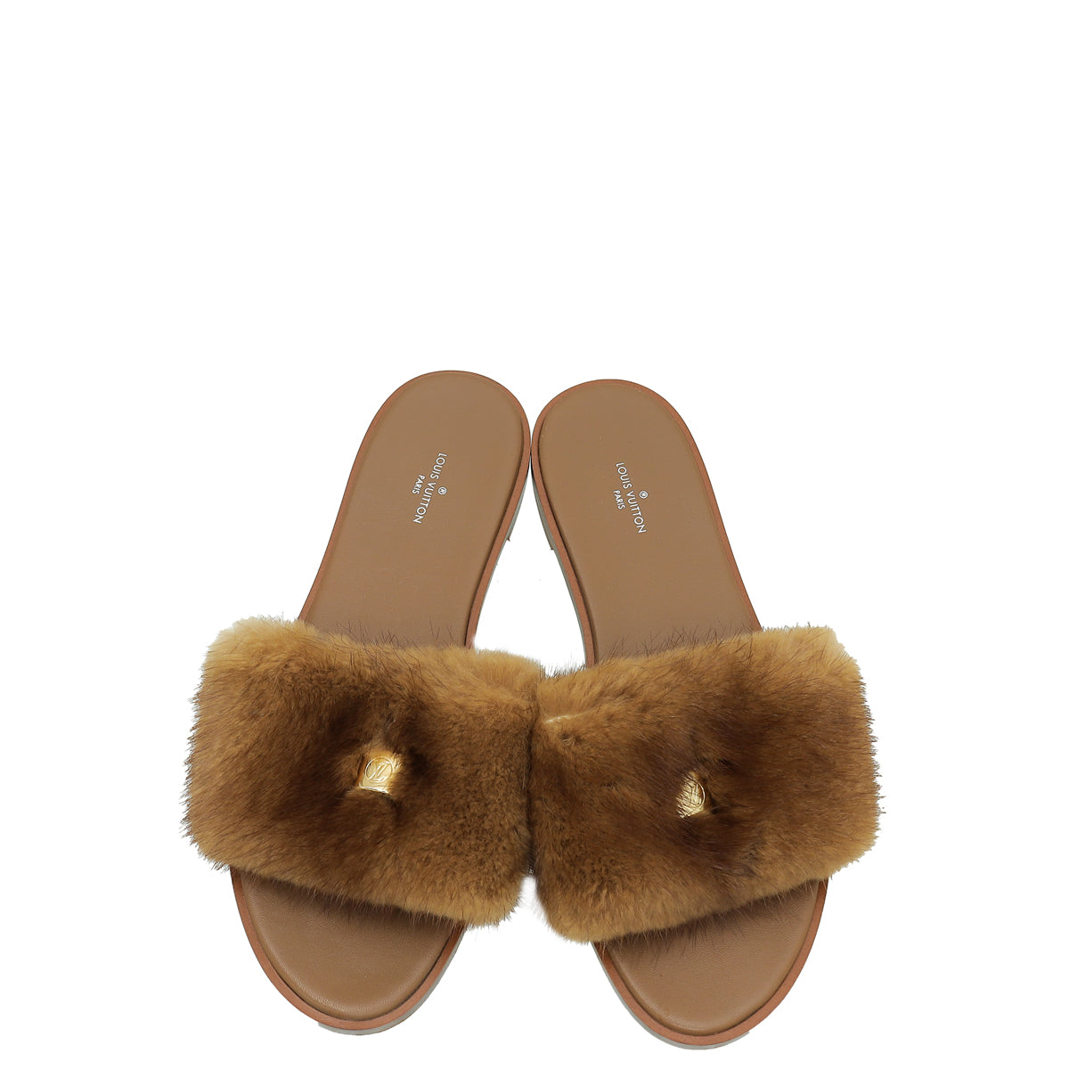 Louis Vuitton Bicolor Mink Fur Lock It Flat Mule 40
