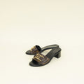 Louis Vuitton Monogram Black Lockit Mules 40