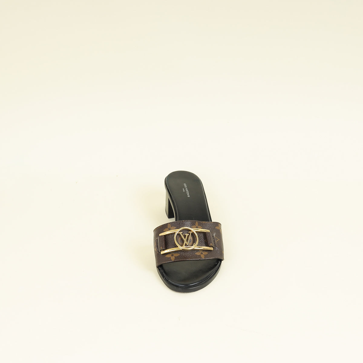 Louis Vuitton Monogram Black Lockit Mules 40