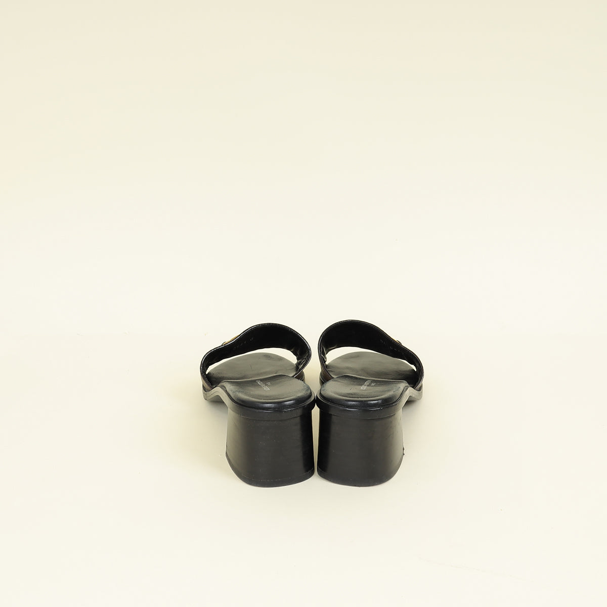 Louis Vuitton Monogram Black Lockit Mules 40